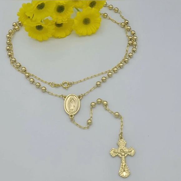 Our Lady of Guadalupe Rosary. 14K Color Gold Plated. Rosario Virgen Guadalupe - Picture 2 of 4